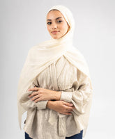Organza Silk Hijab - Bisque